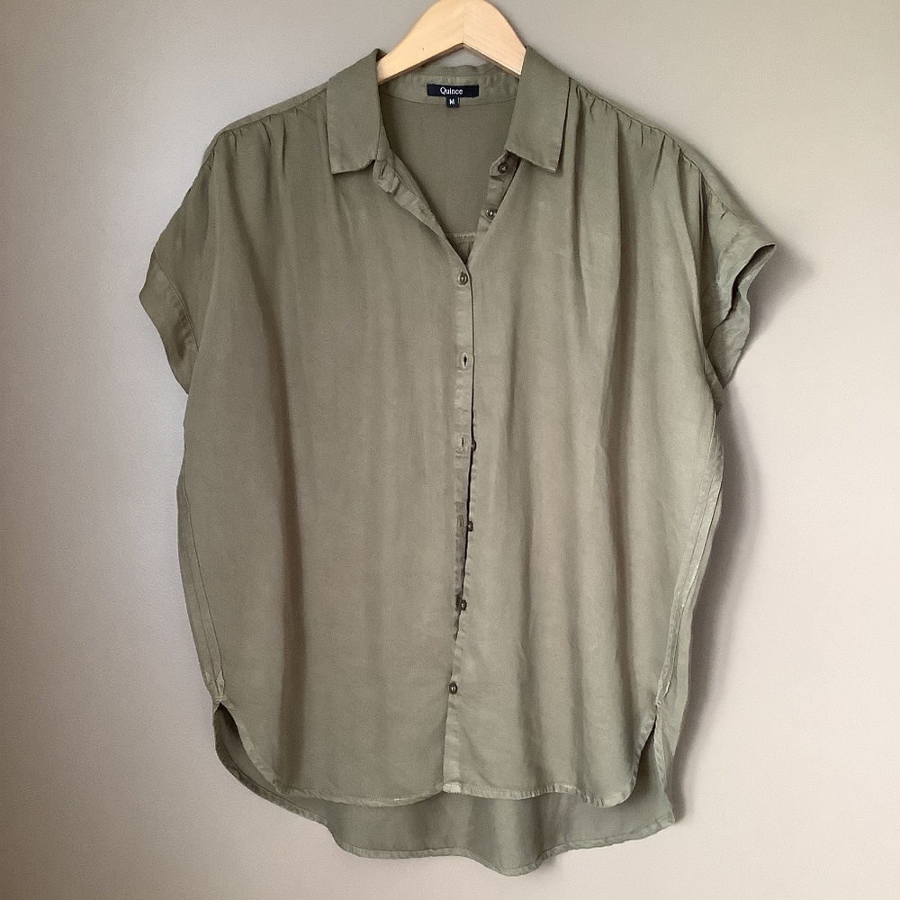 Quince vintage wash tencel camp shirt medium
